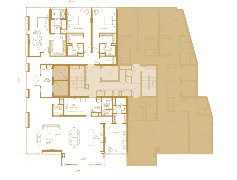 H2A 4 Bedrooms floor plan