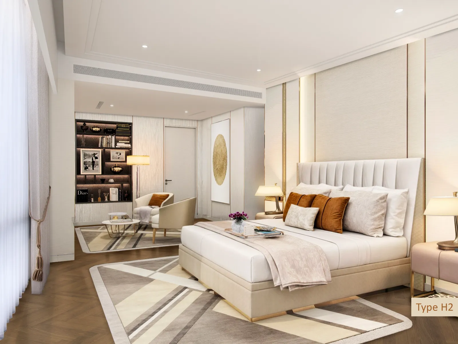 Type H2 master bedroom, Imperial Residences