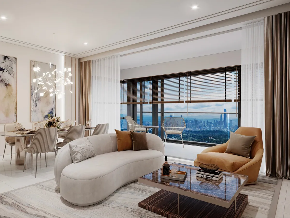 Type M2 living & dining at Royal Suites, Pavilion Damansara Heights